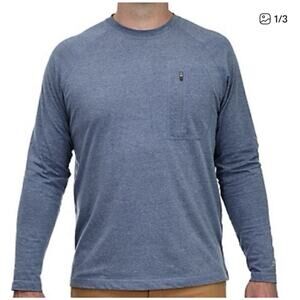 Ridgecut Toughwear Moisture Wicking Mens Long Sleeve Active Size L T-Shirt Blue